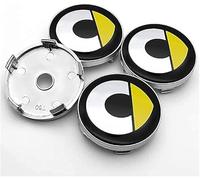 WANGAIDCE Wheel Center Caps Set of 4, Hub Caps for Smart Fortwo Forfour 450 451 454 453 60mm, Premium ABS Emblem Badge Covers (BLACK)