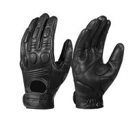 WANGBINGXING Motorcycle Gloves Retro Breathable Leather Motorcycle Gloves Racing Gloves Men's Motocross Winter&Summer Gloves Motorbike Gloves(Black,L)