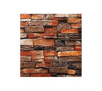 WANGBINGXING Wallpaper 12Pcs 35cmx30cm Living Room Imitation Brick Waterproof Self-Adhesive Wallpaper Wall Stickers(Retro Orange)