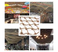 WANGCAIER Decorative Net, Multi-Function Hemp Rope Net Wall Decoration Net Indoor Stair Railing Fence Net, Bar, Restaurant Decoration Net,2x6m（6.6 * 20ft）