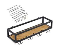 WANGCAIER Wine Glass Rack Ceiling Mounted, Industrial Black Iron Holder for Bar Kitchen - Height Adjustable Racking and Mug Storage Shelf, 120cm/47.2in
