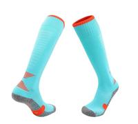 WANGCEPLSD Fencing Socks, High Long Sports Compression Socks, Anti Slip, Sweat Wicking, Anti Slip, Unisex, for Epee Saber Foil(Blue,S)