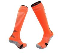 WANGCEPLSD Fencing Socks, High Long Sports Compression Socks, Anti Slip, Sweat Wicking, Anti Slip, Unisex, for Epee Saber Foil(Orange,M)