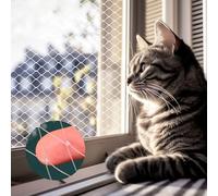 WangChaoJiu Cat Net for Balcony, No Drilling, 3 x 2 m, Cat Net, Nylon, Cat Protection Net, UV-Resistant Cat Grid, Balcony, Window, Balcony Net, Transparent for Pigeon Net, Bird Protection Net, Patios