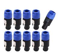 WANGCL 10 PCS NL4FC Speaker Cables Plugs Waterproof Speakon Connector Speakon To Jack Cable CANNON Plug with Twist Lock Fit for Cable Diameter 6~15mm - Blue