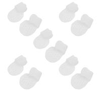 WANGCL 10 Pieces Gel Little Toe Pads Little Toe Corrector Toe Straightener Pinky Toe Cushion Splint Pain Relief (White with-Holes)