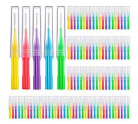 WANGCL 100 Pieces Braces Brush for Cleaner Interdental Brush Flossing Head Oral Hygiene Flosser 360° Bendable Tooth Cleaning Tool (Blue Green Red Purple Orange)