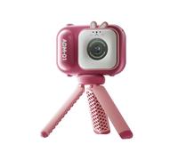WANGCL 1080P Mini Kids Digital Camera 48MP 2.4 Inch IPS Screen Dual Lens Built-in Battery with 32GB Memory Card and Desktop Tripod（Pink）