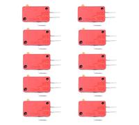 WANGCL 10Pcs Micro Switch, Red 3Pins Push Button Micro Switch Micro Limit Switch for Arcade Mini Limit Switches
