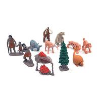 WANGCL 12pcs Animal Models, Realistically Illustrated Handmade Statues And Have Fun In Human Evolution The Doll Set Simulates The Primitive Forest Hunting Children's Gift