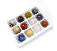 WANGCL 12Pcs Assorted Crystal Healing Gemstone Mix Spheres Stone Ball 18-20mm Mineral Tumble Reiki Decor Collection Natural Chakra Quartz Ornaments