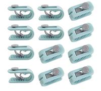 WANGCL 12PCS Duvet Clips Safety No Pins Duvet Cover Clips Anti-Move Bed Quilt Sheet Clip Fit For Beach Towel Quilts Curtains Socks -Green With Storage Box