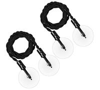 WANGCL 2 Piece Portable Retractable Clothesline with Hooks and Suction Cups Camping Accessories for Outdoor and Indoor Hotel Use (Black)