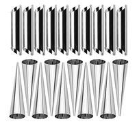 WANGCL 20 pcs Moulds Stainless Steel Cannoli Form Tubes Cream Roll Mold Screw Croissant Mold Cone Tubular Shaped Mold