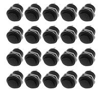 WANGCL 20PCS 16mm Momentary Push Button Mini Round Switch Self-Resetting Button 2Pins 3A 250V AC - Black