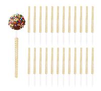 WANGCL 24 Pieces Rhinestone Sticks Bling Apple Candy Cake Sticks 6 inch for Cake Chocolate Caramel Apple Accessories (Gold)