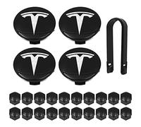 WANGCL 25PCS Wheel Cap Kit with 4 Center Hub Cap 20 Lug Nut Cover 1 Puller Fit for Model 3 Model Y Model S Model X -White T