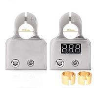 WANGCL 2Pcs Battery Clamp Battery Clamp, 0/4/8/10 AWG Car Battery Clamps, Voltmeter LED Display, Positive and Negative Battery Terminal Connector Plugs Spacers