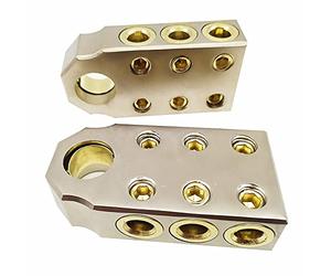 WANGCL 2Pcs Battery Terminal Connector Kit (6)1/0 Gauge AWG Positive Negative Battery Post Clamp with Special Tools for Car Caravan Marine Boat