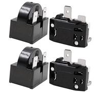 WANGCL 2PCS Compressor Start Relay 3Pin 15Ohm +2PCS Compressor Overload Protector 1/4HP for Refrigerator Repair