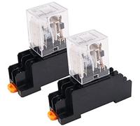WANGCL 2PCS Mini DC 24V Relay Electromagnetic Switch 8Pin DPDT Relay 2NO+2NC with Socket Base LED Indicator