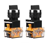 WANGCL 2PCS Rotary Switch, 22mm Round Select Knob Waterproof Rotary Selector Switch 2 Positions NC + NO Self-Locking