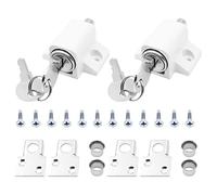 WANGCL 2Pcs Sliding Patio Lock Security Lock Bolt for Windows or Doors Universal Locks with Keys（White）
