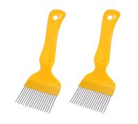 WANGCL 2PCS Stainless Steel Bee Uncapping Fork Beekeeping Tool Honey Comb Equipment Accessories For Use With Bee Hive Scraper - 21pins Straight Fork