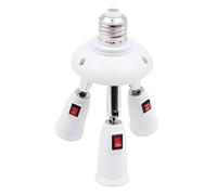 WANGCL 3 in 1 Adjustable E27 to E27 Base Light Bulb Adapter AC 220V Light Socket Splitter with Switch