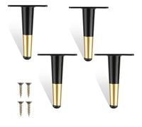 WANGCL 4 inch / 10cm Furniture Legs Set of 4, Modern Metal Sofa Legs Furniture Support Feet Replacement Leg for Sofa Couch Chair Ottoman Cabinet Table (Black Gold)