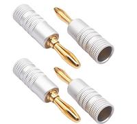 WANGCL 4 Pack Banana Cable Plugs, Banana Plug Speaker connectors Aluminum Shell Gold Plated for Speaker Cable