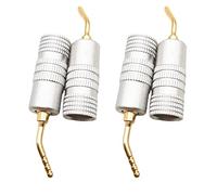 WANGCL 4 Pack Gold Plated 2mm Banana Plug Screw Type Audio Speaker Pin Plugs Cable Connector Adapter