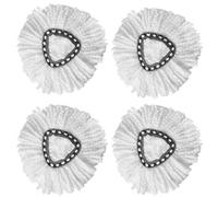 WANGCL 4 Pack Spin Mop Replacement Head for O-Cedar EasyWring RinseClean Microfiber Spin Mop Replacement Head for 2 Tanks System（White