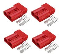 WANGCL 4 Pcs Battery Connector 600V 50A Quick Disconnect Modular Power 50Amp Quick Connectors Plug for Anderson Powerpole,Car, Motorhome, Caravan, Camper, Boat-Red