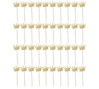 WANGCL 40 Pack Gold Crown Cupcake Toppers Cake Decoration Royal Prince Cupcake Toppers for Birthday Party Wedding Party Supplies