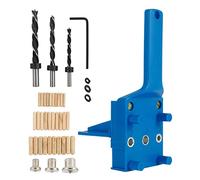 WANGCL 41Pcs Woodworking Doweling Jig Kit 6/8/10 mm Handheld Wood Drilling Doweling Hole Saw Tools for Use With Most Hand Power Tools- Blue
