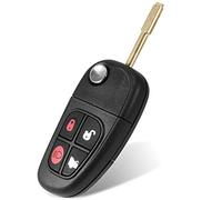 WANGCL 433MHz 4 Buttons Remote Control Key Fob Flip Folding Uncut Blade Auto Key Case Cover Replacement with 4D60 Chip For Jaguar X-Type S-Type XJ XJR 2002-2008