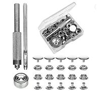 WANGCL 43PCS Snap Fasteners 15mm Press Studs Snap Button kit with Install Tools for Clothing No Sew Snaps for Leather Jackets Jeans Handbags