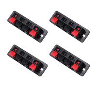 WANGCL 4pack 4 Way Speaker Terminal Connectors Terminal Strip Block Spring Clips Jointing Clamp Test Clip Speaker Wire Connectors Block
