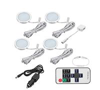 WANGCL 4Pcs 12V LED Roof Spot Lights with Splitter Adapter Car Charger for Boat Yachts Motorhome Kitchen Closet etc