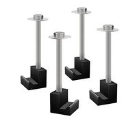 WANGCL 4pcs luminum Mounting Clamps for Pickup Truck Tool Box Mount Tie Downs J Hook Crossover Tool box Pickup （Black）