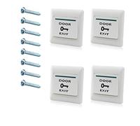 WANGCL 4Pcs Push to Exit Button Release NO/NC/COM Switch Panel Door Access Control System 86mmx86mm 36V 3A White