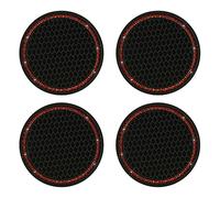 WANGCL 4PCS Universal Vehicle Bling Cup Holder Insert Coaster Car Interior Accessories 2.75 inch Silicone Anti Slip Crystal Rhinestone Car Coaster（Red）