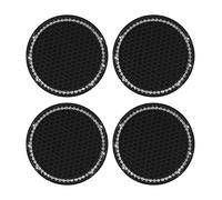 WANGCL 4PCS Universal Vehicle Bling Cup Holder Insert Coaster Car Interior Accessories 2.75 inch Silicone Anti Slip Crystal Rhinestone Car Coaster(White)
