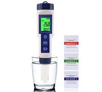 WANGCL 5 In1 LCD Digital PH Meter Water Waterproof Quality Tester Chlorine Tester Soil Testing Kit for Garden with Automatic Temperature Compensation - PH/TDS/EC/SALT/TEMP