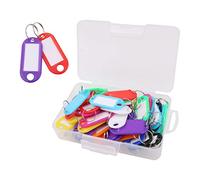 WANGCL 50 key fobs that can be written on with labels key fobs and key plates with ring for Home Office Pet ID Luggage Tag