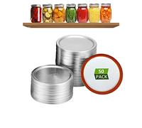 WANGCL 50Pcs Wide Mouth Canning Lids Food Grade Material Split-Type Metal Mason Jar Lids Wide Mouth 86MM