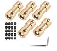 WANGCL 5PCS Brass Shaft Coupler Connector Adapter 2mm-4mm with Screws for RC car Airplane Boat Motor