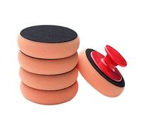 WANGCL 5PCS Car Wax Applicator Pads Kit Orange Sponge Applicator Waxing Pad with Grip Handle for Car Polishing and Cleaning