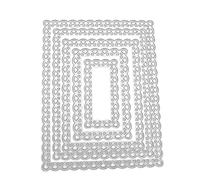 WANGCL 5Pcs Lace Rectangle Frame Metal Die Cuts, Christmas Lace Wave Long Square Frame Cutting Dies, Perfect for DIY Scrapbooking Album Decorative Embossing Paper Dies, Card Making